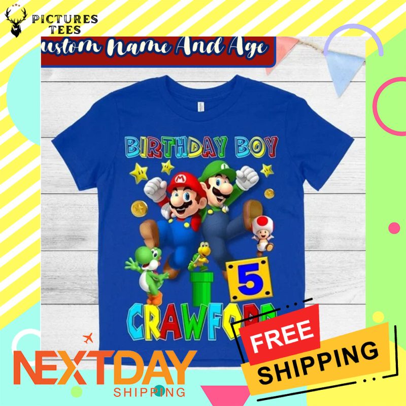 Personalized Super Mario Birthday Shirt
