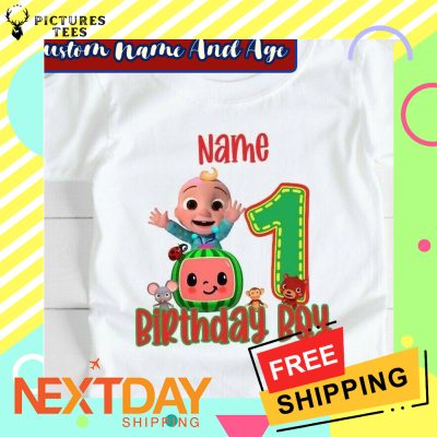 Personalized Name Age Baby Cocomelon Birthday Boys Shirt