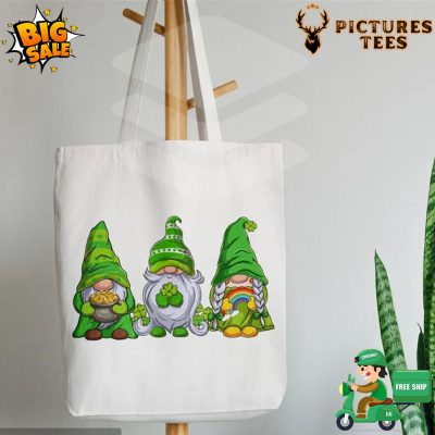 St Patrick's Day Gnomes Rainbow Tote Bag