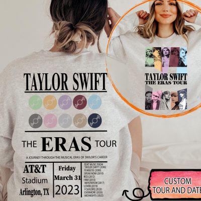Custom Tour and Date – Taylor The Eras Tour – Swiftie Merch Tshirt Midnight – AT&T Stadium Arlington, TX – Friday March 31 2023