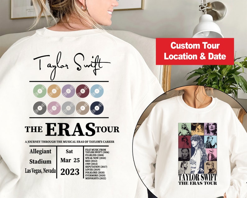 Custom Taylor Swift Eras Sweatshirt, Taylor Swift Eras Shirt, Taylor Swift Shirt, Meet Me At Midnights Shirt, Taylor Swift Eras Tour Shirt